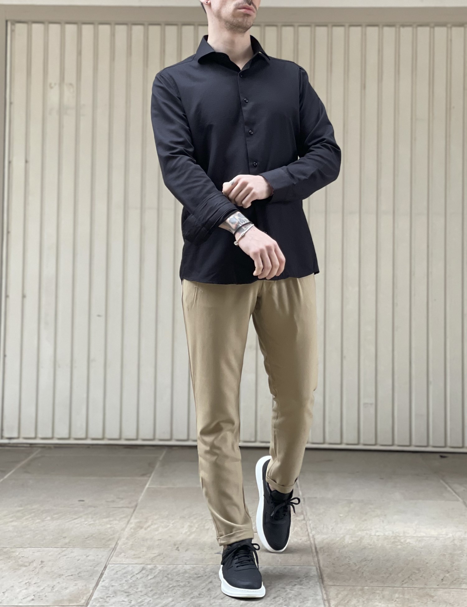 Ανδρικό μαύρο πουκάμισο Oxford Modern Fit 243015 φωτογραφία